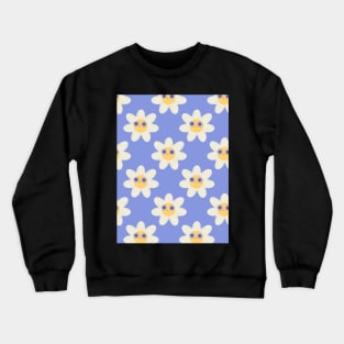 Seamless groovy daisy pattern Crewneck Sweatshirt